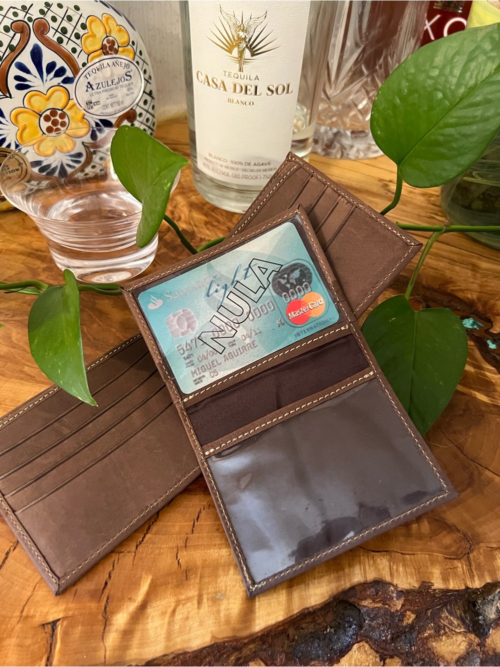 Brown Leather Bi-Fold Wallet for Men